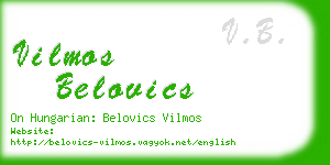vilmos belovics business card
